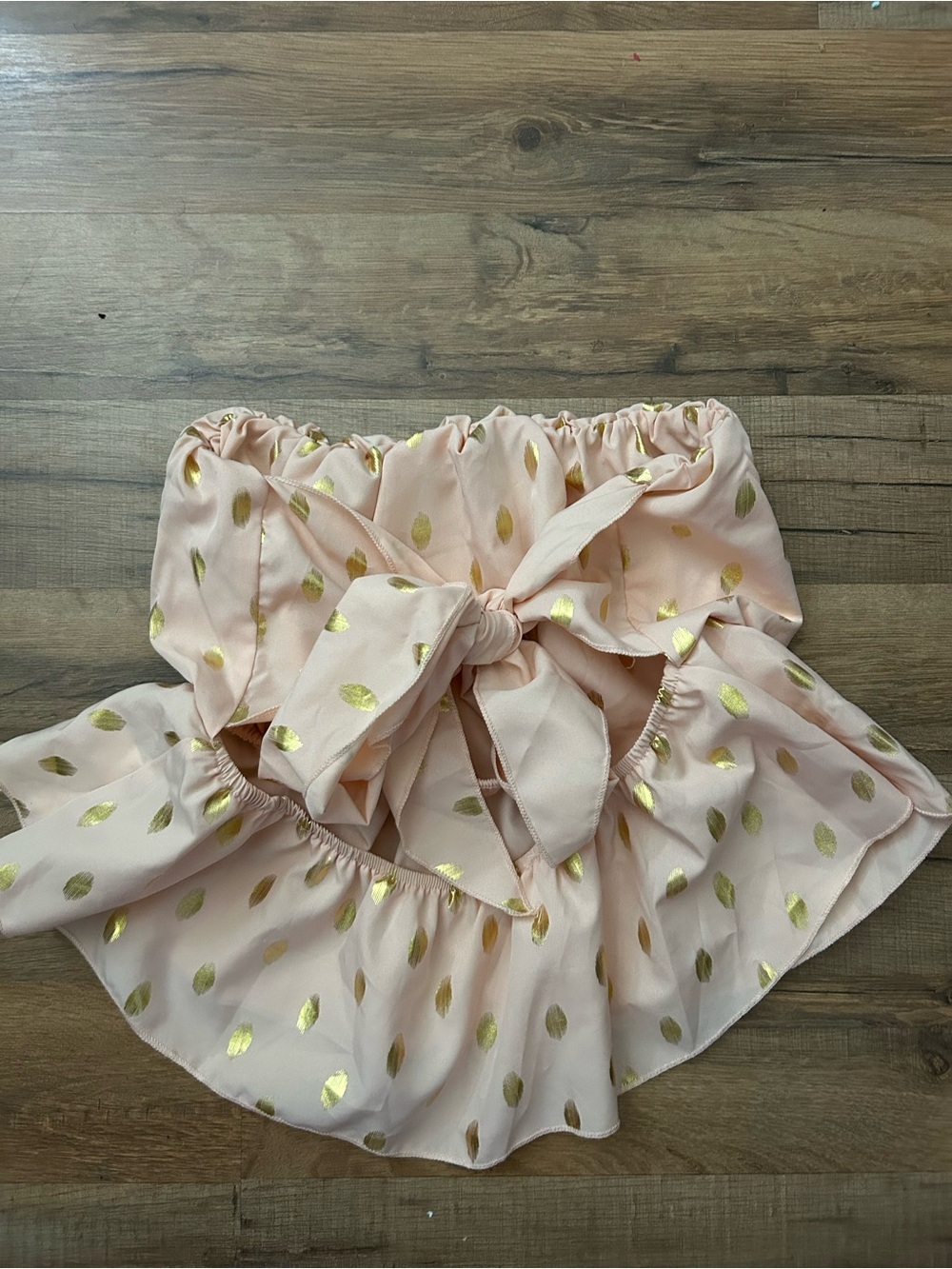 Pink Strapless Peplum Top